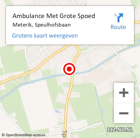Locatie op kaart van de 112 melding: Ambulance Met Grote Spoed Naar Meterik, Speulhofsbaan op 2 maart 2014 23:03