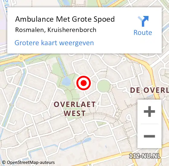Locatie op kaart van de 112 melding: Ambulance Met Grote Spoed Naar Rosmalen, Kruisherenborch op 14 juli 2018 16:28