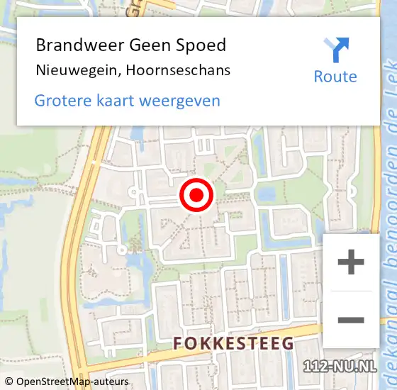 Locatie op kaart van de 112 melding: Brandweer Geen Spoed Naar Nieuwegein, Hoornseschans op 14 juli 2018 16:32