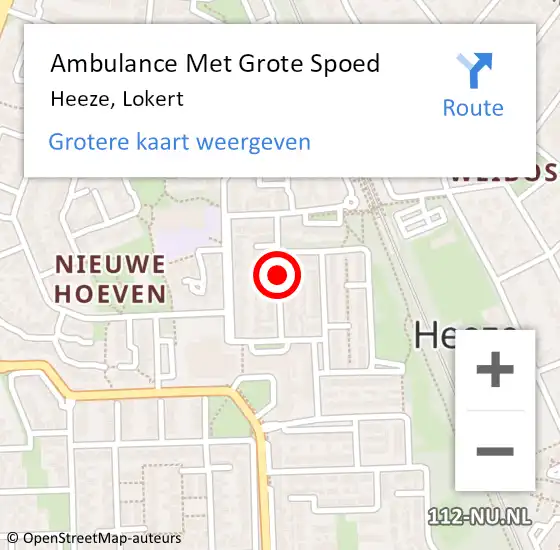 Locatie op kaart van de 112 melding: Ambulance Met Grote Spoed Naar Heeze, Lokert op 14 juli 2018 16:41