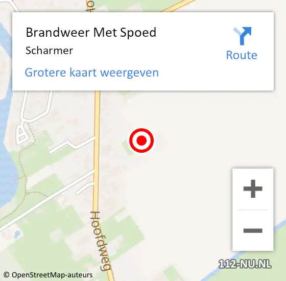 Locatie op kaart van de 112 melding: Brandweer Met Spoed Naar Scharmer op 14 juli 2018 17:08