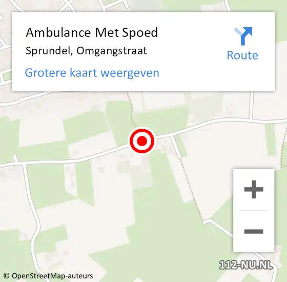 Locatie op kaart van de 112 melding: Ambulance Met Spoed Naar Sprundel, Omgangstraat op 14 juli 2018 18:09