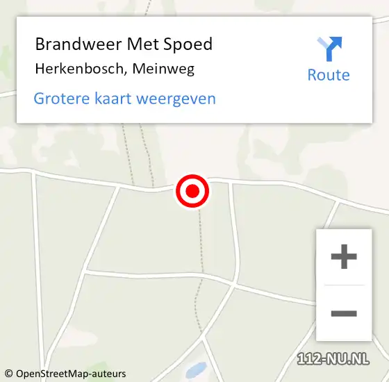 Locatie op kaart van de 112 melding: Brandweer Met Spoed Naar Herkenbosch, Meinweg op 14 juli 2018 18:33