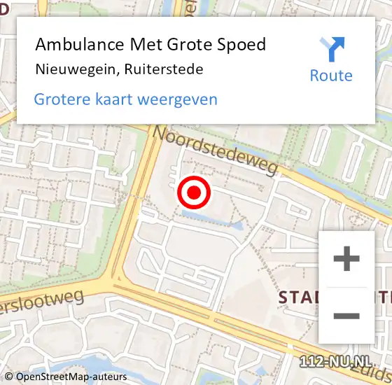 Locatie op kaart van de 112 melding: Ambulance Met Grote Spoed Naar Nieuwegein, Ruiterstede op 14 juli 2018 19:14