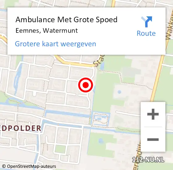Locatie op kaart van de 112 melding: Ambulance Met Grote Spoed Naar Eemnes, Watermunt op 14 juli 2018 19:20