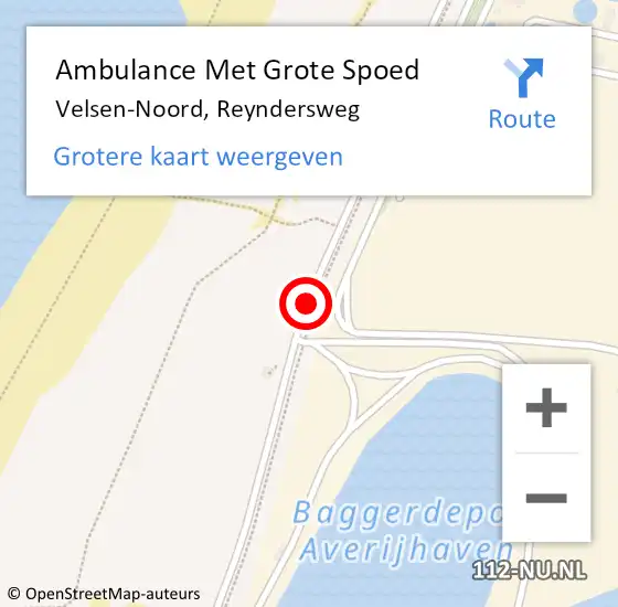 Locatie op kaart van de 112 melding: Ambulance Met Grote Spoed Naar Velsen-Noord, Reyndersweg op 14 juli 2018 20:35