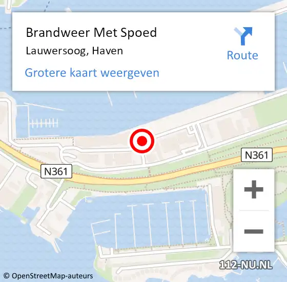 Locatie op kaart van de 112 melding: Brandweer Met Spoed Naar Lauwersoog, Haven op 14 juli 2018 21:47