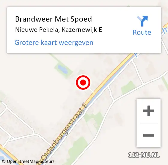 Locatie op kaart van de 112 melding: Brandweer Met Spoed Naar Nieuwe Pekela, Kazernewijk E op 14 juli 2018 22:15