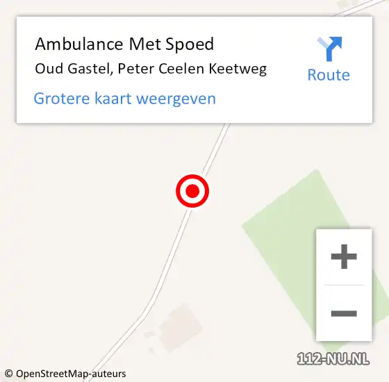 Locatie op kaart van de 112 melding: Ambulance Met Spoed Naar Oud Gastel, Peter Ceelen Keetweg op 15 juli 2018 02:04