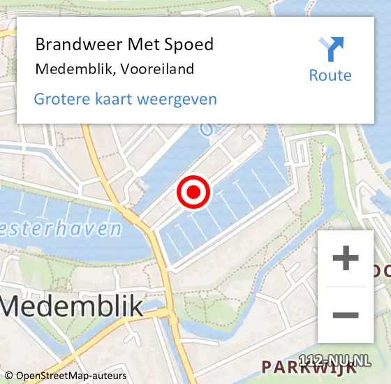 Locatie op kaart van de 112 melding: Brandweer Met Spoed Naar Medemblik, Vooreiland op 15 juli 2018 02:11