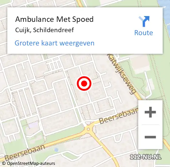 Locatie op kaart van de 112 melding: Ambulance Met Spoed Naar Cuijk, Schildendreef op 15 juli 2018 06:00