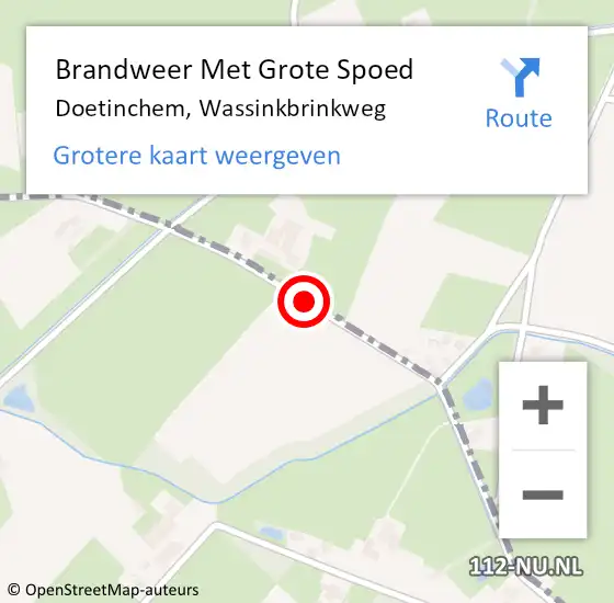 Locatie op kaart van de 112 melding: Brandweer Met Grote Spoed Naar Doetinchem, Wassinkbrinkweg op 15 juli 2018 10:25