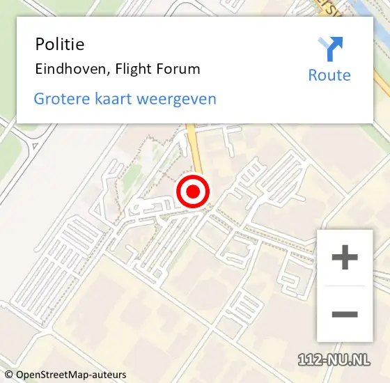 Locatie op kaart van de 112 melding: Politie Eindhoven, Flight Forum op 15 juli 2018 10:53