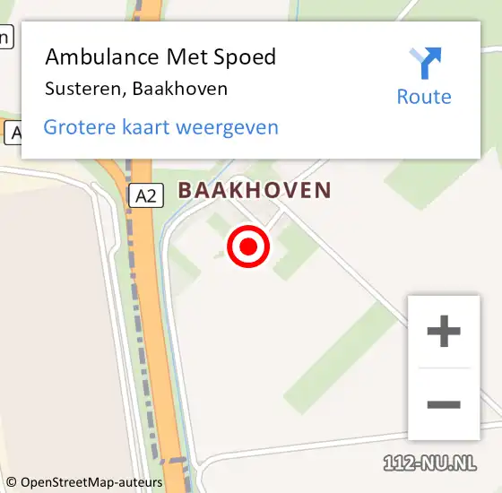 Locatie op kaart van de 112 melding: Ambulance Met Spoed Naar Susteren, Baakhoven op 15 juli 2018 11:20