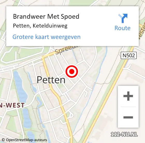 Locatie op kaart van de 112 melding: Brandweer Met Spoed Naar Petten, Ketelduinweg op 15 juli 2018 11:57