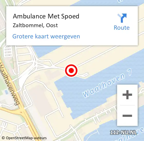 Locatie op kaart van de 112 melding: Ambulance Met Spoed Naar Zaltbommel, Oost op 15 juli 2018 12:07