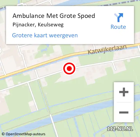 Locatie op kaart van de 112 melding: Ambulance Met Grote Spoed Naar Pijnacker, Keulseweg op 15 juli 2018 13:37