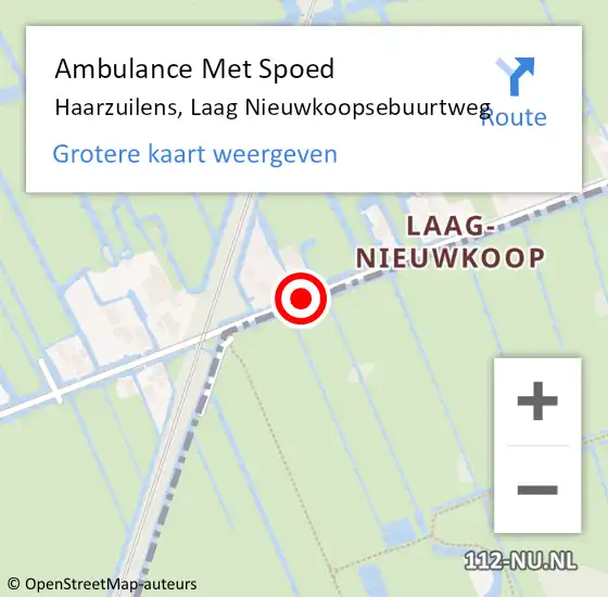 Locatie op kaart van de 112 melding: Ambulance Met Spoed Naar Haarzuilens, Laag Nieuwkoopsebuurtweg op 15 juli 2018 13:51