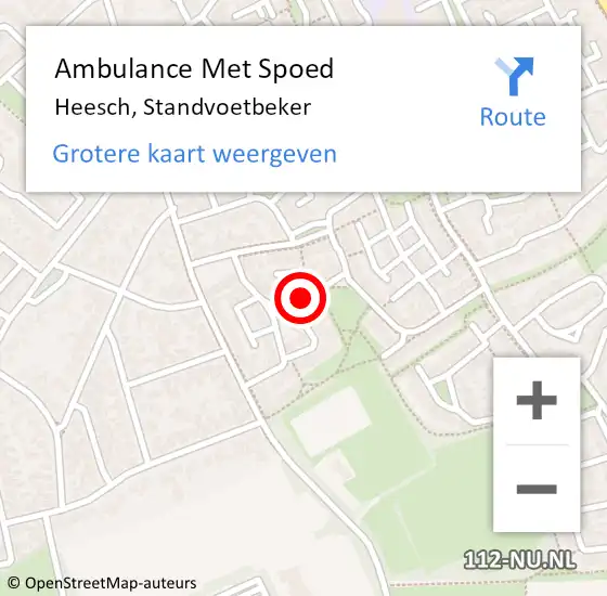 Locatie op kaart van de 112 melding: Ambulance Met Spoed Naar Heesch, Standvoetbeker op 15 juli 2018 14:02