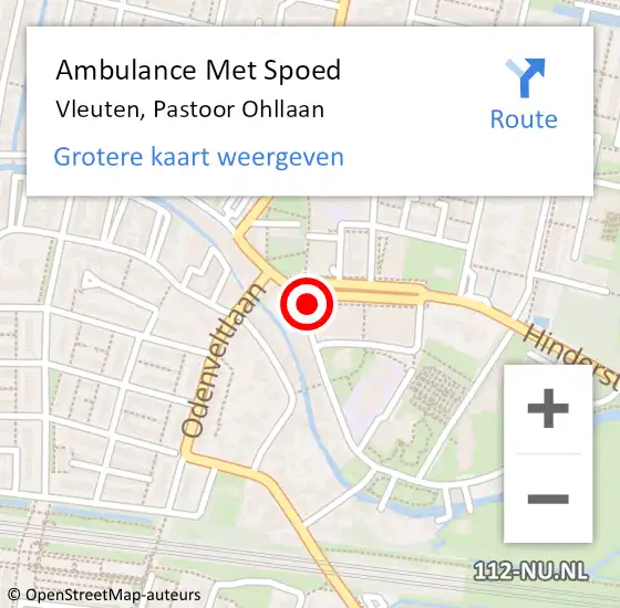 Locatie op kaart van de 112 melding: Ambulance Met Spoed Naar Vleuten, Pastoor Ohllaan op 15 juli 2018 14:29