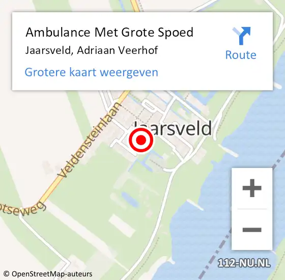 Locatie op kaart van de 112 melding: Ambulance Met Grote Spoed Naar Jaarsveld, Adriaan Veerhof op 15 juli 2018 14:53