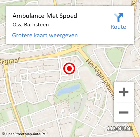 Locatie op kaart van de 112 melding: Ambulance Met Spoed Naar Oss, Barnsteen op 15 juli 2018 15:21