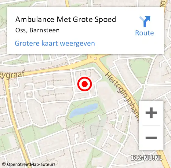 Locatie op kaart van de 112 melding: Ambulance Met Grote Spoed Naar Oss, Barnsteen op 15 juli 2018 15:23