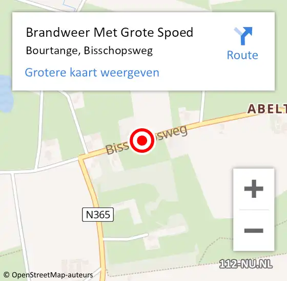 Locatie op kaart van de 112 melding: Brandweer Met Grote Spoed Naar Bourtange, Bisschopsweg op 15 juli 2018 15:33
