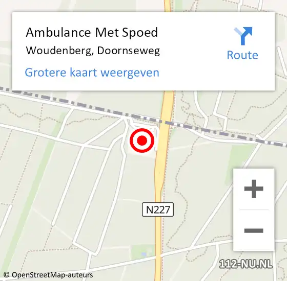 Locatie op kaart van de 112 melding: Ambulance Met Spoed Naar Woudenberg, Doornseweg op 15 juli 2018 15:47