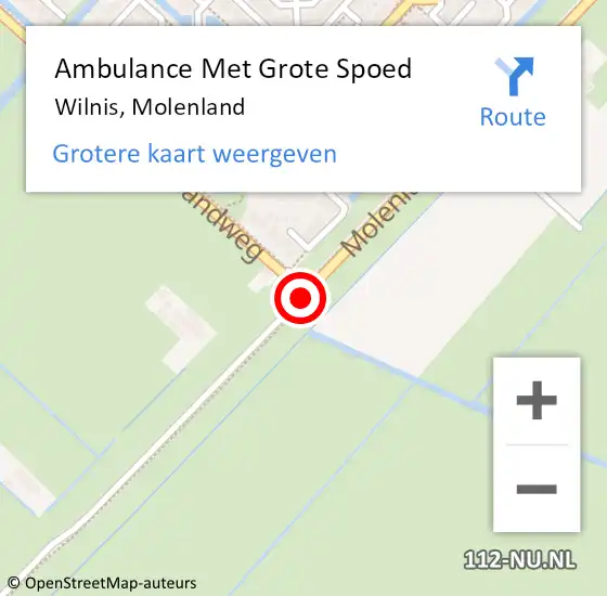 Locatie op kaart van de 112 melding: Ambulance Met Grote Spoed Naar Wilnis, Molenland op 15 juli 2018 15:53