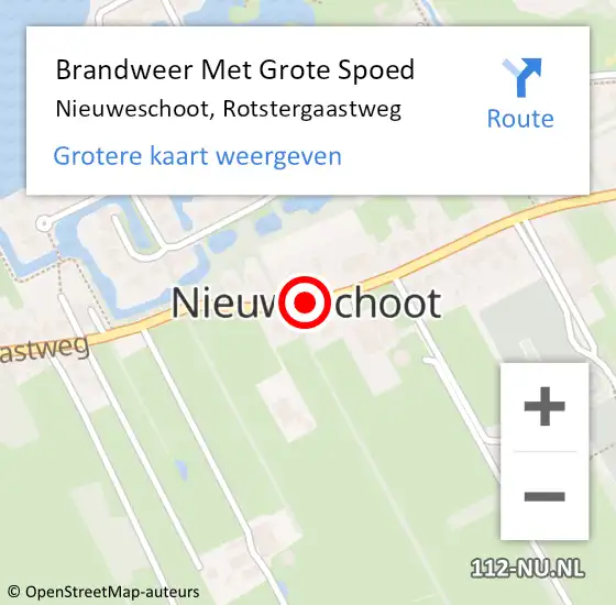 Locatie op kaart van de 112 melding: Brandweer Met Grote Spoed Naar Nieuweschoot, Rotstergaastweg op 15 juli 2018 17:24