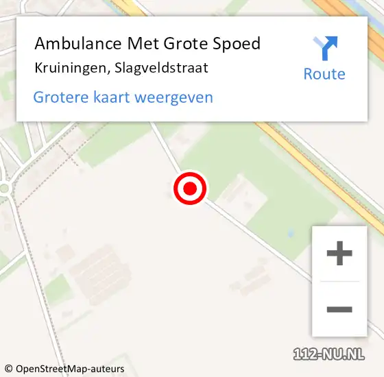 Locatie op kaart van de 112 melding: Ambulance Met Grote Spoed Naar Kruiningen, Slagveldstraat op 15 juli 2018 17:46