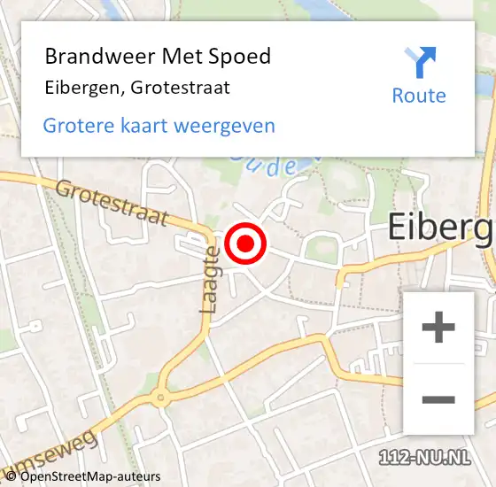 Locatie op kaart van de 112 melding: Brandweer Met Spoed Naar Eibergen, Grotestraat op 15 juli 2018 18:17