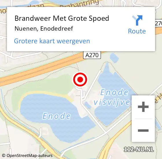 Locatie op kaart van de 112 melding: Brandweer Met Grote Spoed Naar Nuenen, Enodedreef op 15 juli 2018 18:23