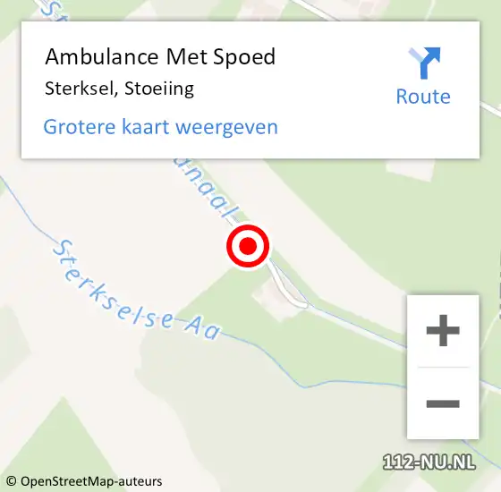 Locatie op kaart van de 112 melding: Ambulance Met Spoed Naar Sterksel, Stoeiing op 15 juli 2018 18:55