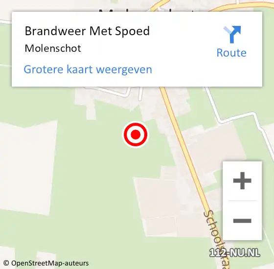 Locatie op kaart van de 112 melding: Brandweer Met Spoed Naar Molenschot op 15 juli 2018 19:32