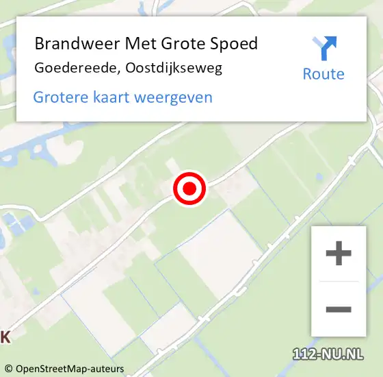 Locatie op kaart van de 112 melding: Brandweer Met Grote Spoed Naar Goedereede, Oostdijkseweg op 15 juli 2018 20:29