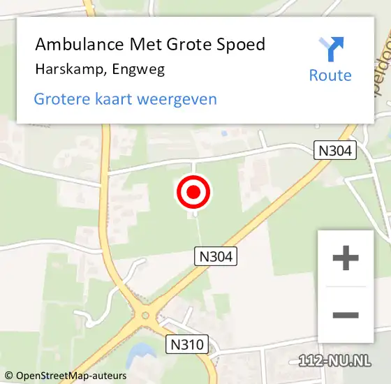 Locatie op kaart van de 112 melding: Ambulance Met Grote Spoed Naar Harskamp, Engweg op 15 juli 2018 20:42