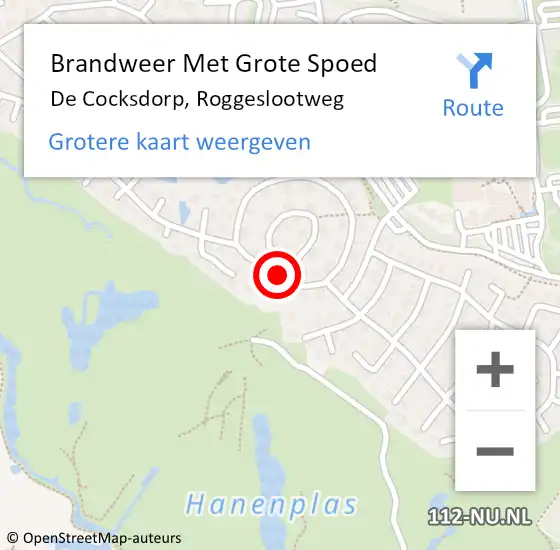 Locatie op kaart van de 112 melding: Brandweer Met Grote Spoed Naar De Cocksdorp, Roggeslootweg op 15 juli 2018 20:55