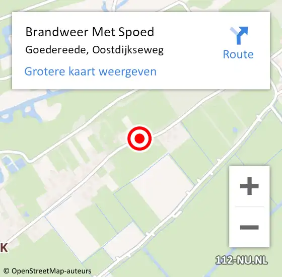 Locatie op kaart van de 112 melding: Brandweer Met Spoed Naar Goedereede, Oostdijkseweg op 15 juli 2018 21:32