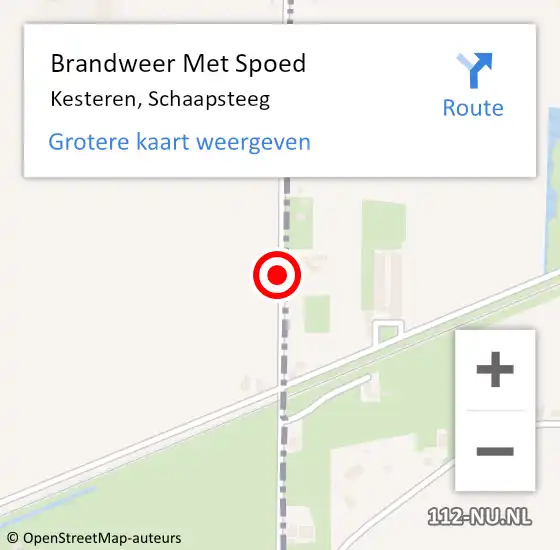 Locatie op kaart van de 112 melding: Brandweer Met Spoed Naar Kesteren, Schaapsteeg op 15 juli 2018 21:57