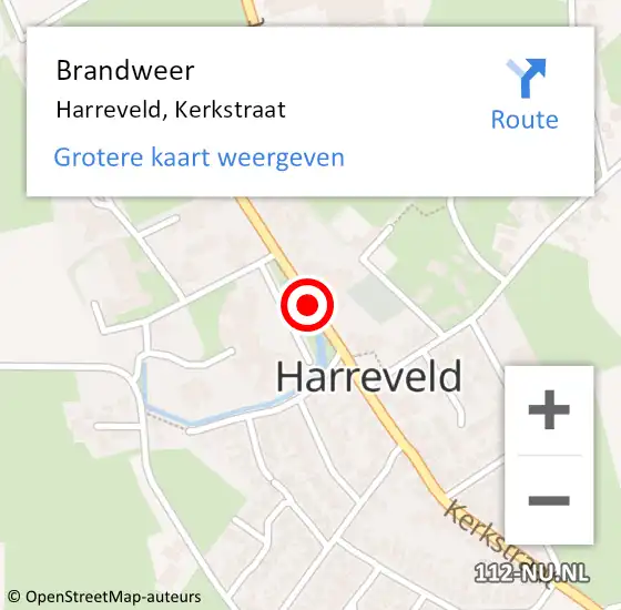 Locatie op kaart van de 112 melding: Brandweer Harreveld, Kerkstraat op 15 juli 2018 23:35