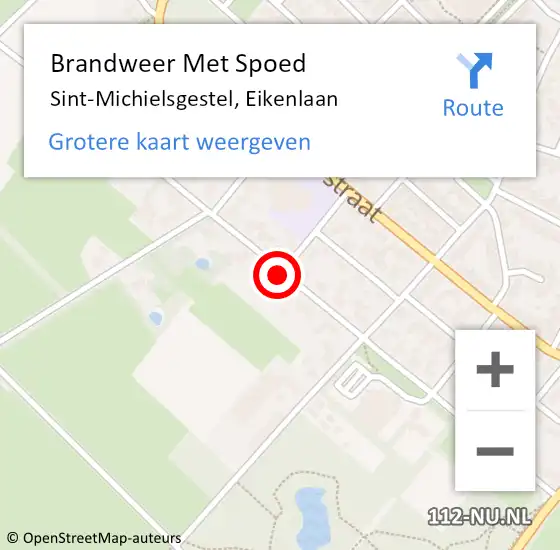 Locatie op kaart van de 112 melding: Brandweer Met Spoed Naar Sint-Michielsgestel, Eikenlaan op 16 juli 2018 02:01