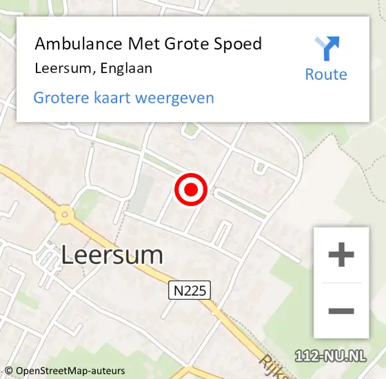 Locatie op kaart van de 112 melding: Ambulance Met Grote Spoed Naar Leersum, Englaan op 16 juli 2018 03:32