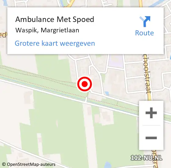 Locatie op kaart van de 112 melding: Ambulance Met Spoed Naar Waspik, Margrietlaan op 16 juli 2018 03:48