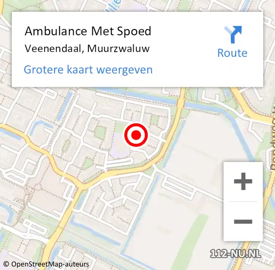 Locatie op kaart van de 112 melding: Ambulance Met Spoed Naar Veenendaal, Muurzwaluw op 16 juli 2018 05:19