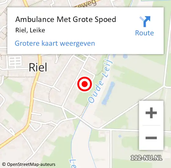 Locatie op kaart van de 112 melding: Ambulance Met Grote Spoed Naar Riel, Leike op 16 juli 2018 07:31