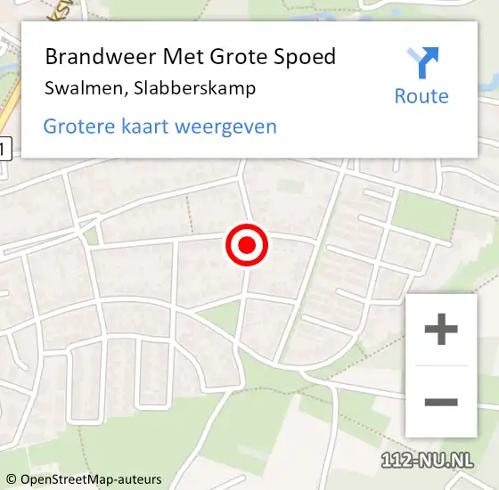 Locatie op kaart van de 112 melding: Brandweer Met Grote Spoed Naar Swalmen, Slabberskamp op 16 juli 2018 07:37