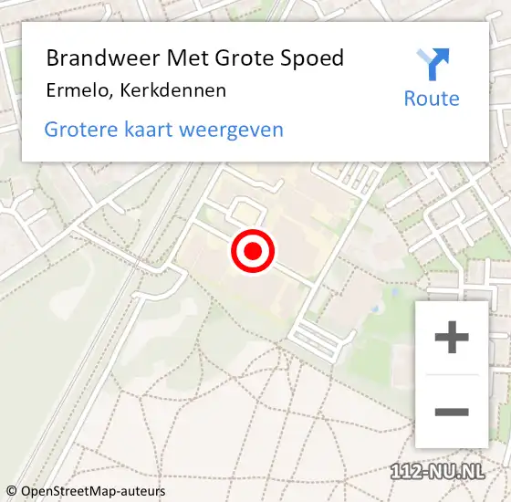 Locatie op kaart van de 112 melding: Brandweer Met Grote Spoed Naar Ermelo, Kerkdennen op 16 juli 2018 08:30