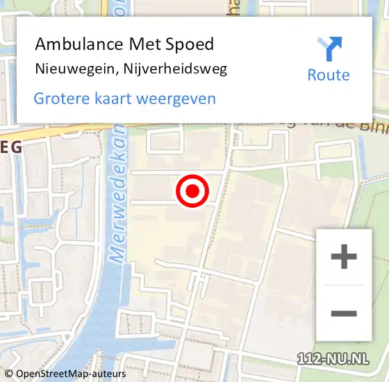 Locatie op kaart van de 112 melding: Ambulance Met Spoed Naar Nieuwegein, Nijverheidsweg op 16 juli 2018 10:24